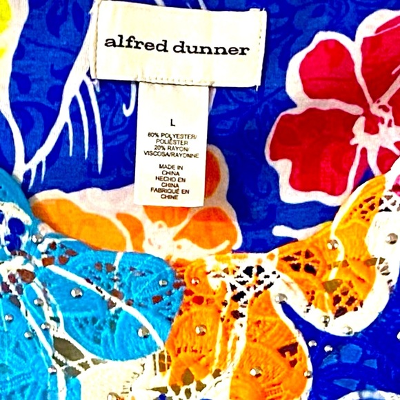 EUC ALFRED DUNNER Top, Embellishments, Lace, Floral, Sz L, Cottagecore, Artsy - Picture 3 of 11
